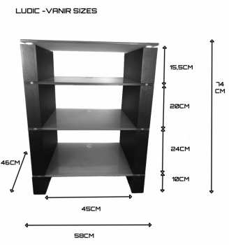 Audiotechnika Ludic - Vanir Audiorack Black + Frosted Glass