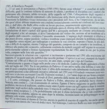 CD Ludovico Balbi: Psalmi Ad Vesperas Canendi Per Annum (Vol. II)