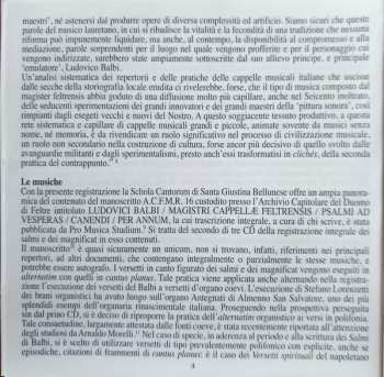 CD Ludovico Balbi: Psalmi Ad Vesperas Canendi Per Annum (Vol. II)