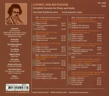 4CD Ludwig van Beethoven: Complete Sonatas For Piano And Violin