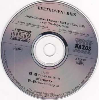 CD Ludwig van Beethoven: Clarinet Trio, Op. 38 / Clarinet Trio, Op. 28