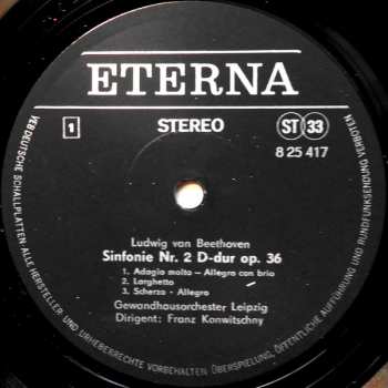 2LP Ludwig van Beethoven: Sinfonie Nr. 9 D-moll Op. 125 Mit Schlußchor Über Schillers Ode "An Die Freude" ‧ Sinfonie Nr. 2 D-dur Op. 36