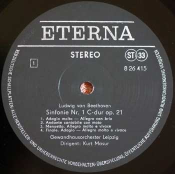 LP Ludwig van Beethoven: Sinfonie Nr. 1, Sinfonie Nr. 8