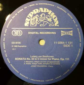 LP Ludwig van Beethoven: Piano Sonatas N°32 In C Minor & N°49 In E Flat Major
