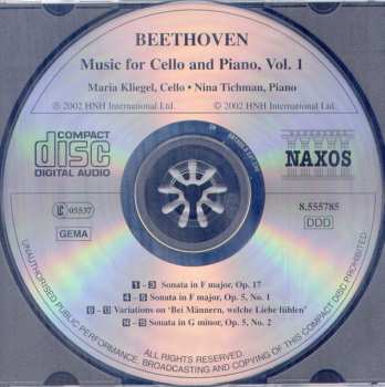 CD Ludwig van Beethoven: Music For Cello And Piano Vol. 1