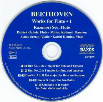 CD Ludwig van Beethoven: Works For Flute 1