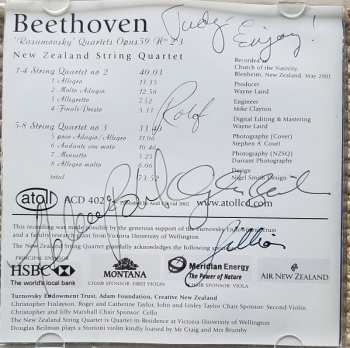 CD Ludwig van Beethoven: Rasumovsky Quartets Opus 59 Nos. 2 & 3