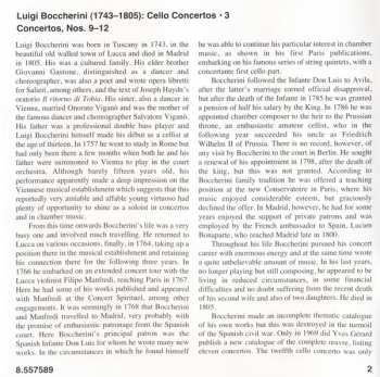 CD Luigi Boccherini: Cello Concertos, Vol. 3 Nos. 9-12