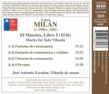 CD Luis De Milán: El Maestro, Libro 1 (1536)