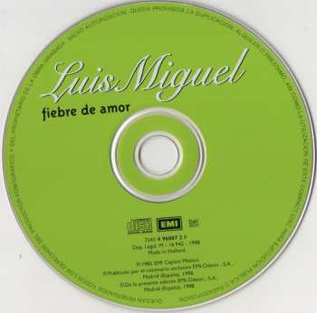 CD Luis Miguel: Fiebre De Amor