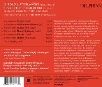 CD Krzysztof Penderecki: Complete Music For Violin And Piano