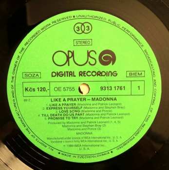 LP Madonna: Like A Prayer (OPUS)