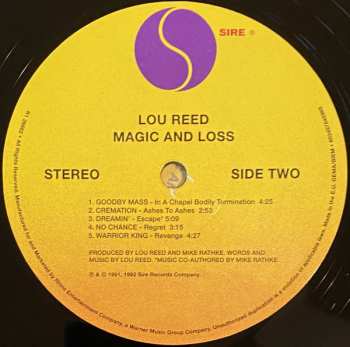 2LP Lou Reed: Magic And Loss LTD