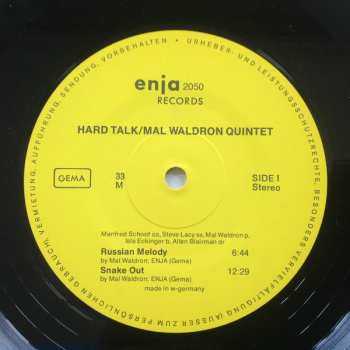 CD Mal Waldron Quintet: Hard Talk