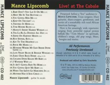 CD Mance Lipscomb: Live! At The Cabale: Texas Songster – Vol. 4
