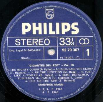 LP Manfred Mann: Gigantes Del Pop Vol. 36