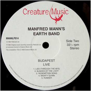 LP Manfred Mann's Earth Band: Budapest (Live)