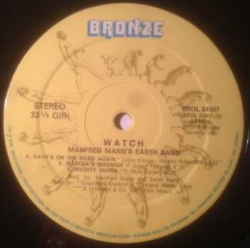 LP Manfred Mann's Earth Band: Watch