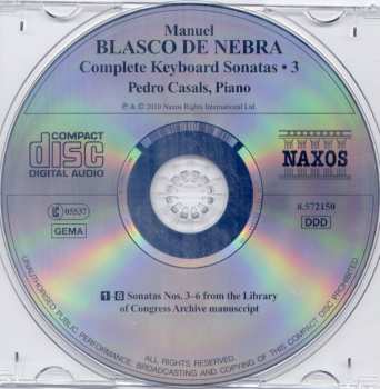 CD Manuel Blasco De Nebra: Complete Keyboard Sonatas • 3