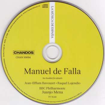 CD Manuel de Falla: Nights In The Gardens Of Spain / The Three-cornered Hat / Homenajes