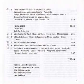 CD Manuel de Falla: Nights In The Gardens Of Spain / The Three-cornered Hat / Homenajes