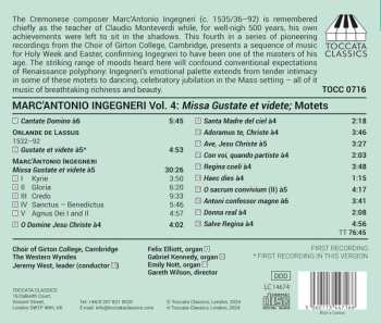 CD Marco Antonio Ingegneri: Volume Four – Missa Gustate Et Videte; Motets For Holy Week And Easter