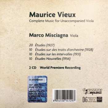 2CD Marco Misciagna: Maurice Vieux Complete Music for Unaccompanied Viola