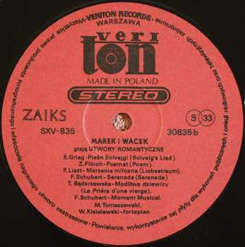 LP Marek & Vacek: Marek I Vacek Grają Utwory Romantyczne