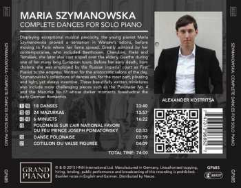 CD Maria Szymanowska: Complete Dances For Solo Piano