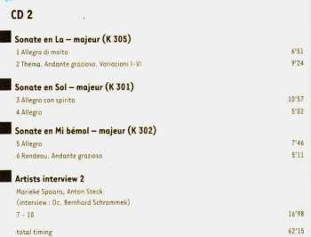 2CD Anton Steck:  Mozart, Paris 1778 - 6 Sonates Pour Forté Piano Avec Accompagnement D'Un Violon K301 - 306