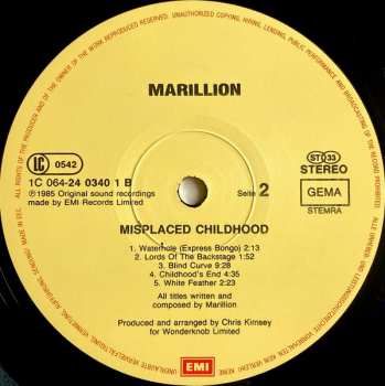 LP Marillion: Misplaced Childhood