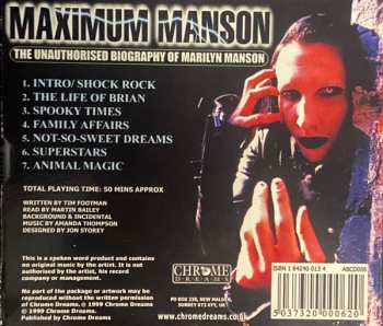 CD Marilyn Manson: Maximum Manson (The Unauthorised Biography Of Marilyn Manson)