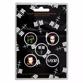 Súprava Odznakov Cross Logo Marilyn Manson 