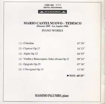 CD Mario Castelnuovo Tedesco: Piano Works