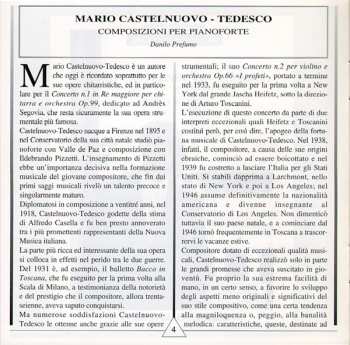 CD Mario Castelnuovo Tedesco: Piano Works
