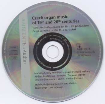 CD Markéta Schley Reindlová: Czech Organ Music Of 19th And 20th Centuries
