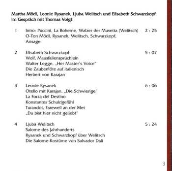 CD Elisabeth Schwarzkopf: Prima La Donna – Operndiven In Ton Und Wort (Legenden Des Gesanges, Vol.13)