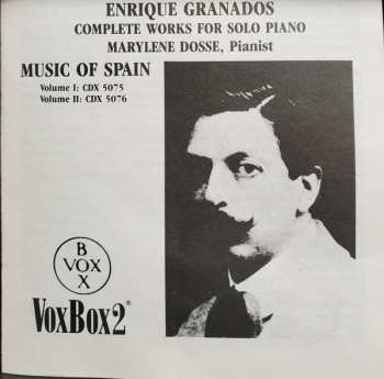 2CD Marylene Dosse: Music of Spain Granados Complete Piano Music, Vol. 1