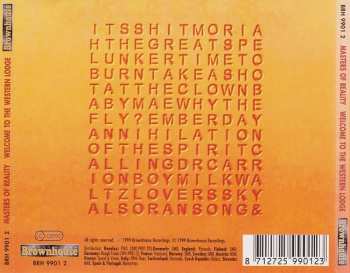 CD Masters Of Reality: Welcome To The Western Lodge