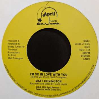 SP Matt Covington: I'm So In Love With You b/w Muhammad Ali