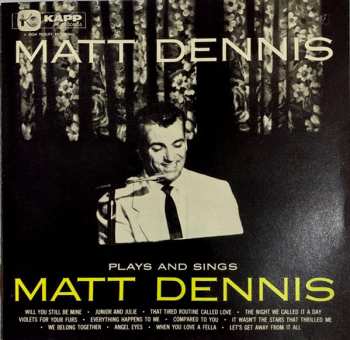 CD Matt Dennis: Plays And Sings Matt Dennis