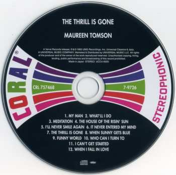 CD Maureen Tomson: The Thrill Is Gone LTD