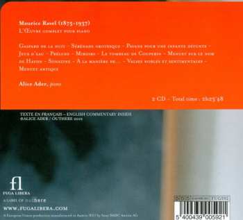2CD Maurice Ravel: Complete Piano Works