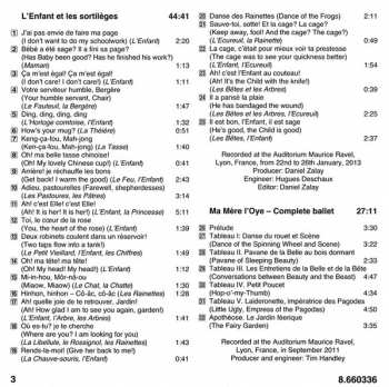 CD Maurice Ravel: L'Enfant Et Les Sortilèges · Ma Mère L'Oye - Complete Ballet