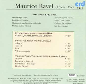 CD Maurice Ravel: Introduction & Allegro 🞄 Piano Trio 🞄 Sonata For Violin & Cello