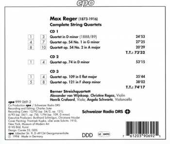 3CD Max Reger: Complete String Quartets