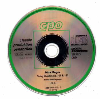 3CD Max Reger: Complete String Quartets
