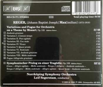 CD Max Reger: Mozart Variations, Op.132 - Symphonic Prologue To A Tragedy, Op. 108
