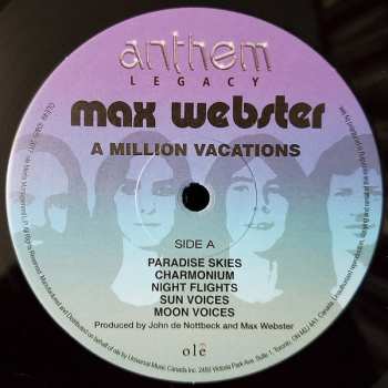 LP Max Webster: A Million Vacations
