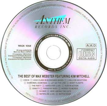 CD Max Webster: The Best Of Max Webster Featuring Kim Mitchell